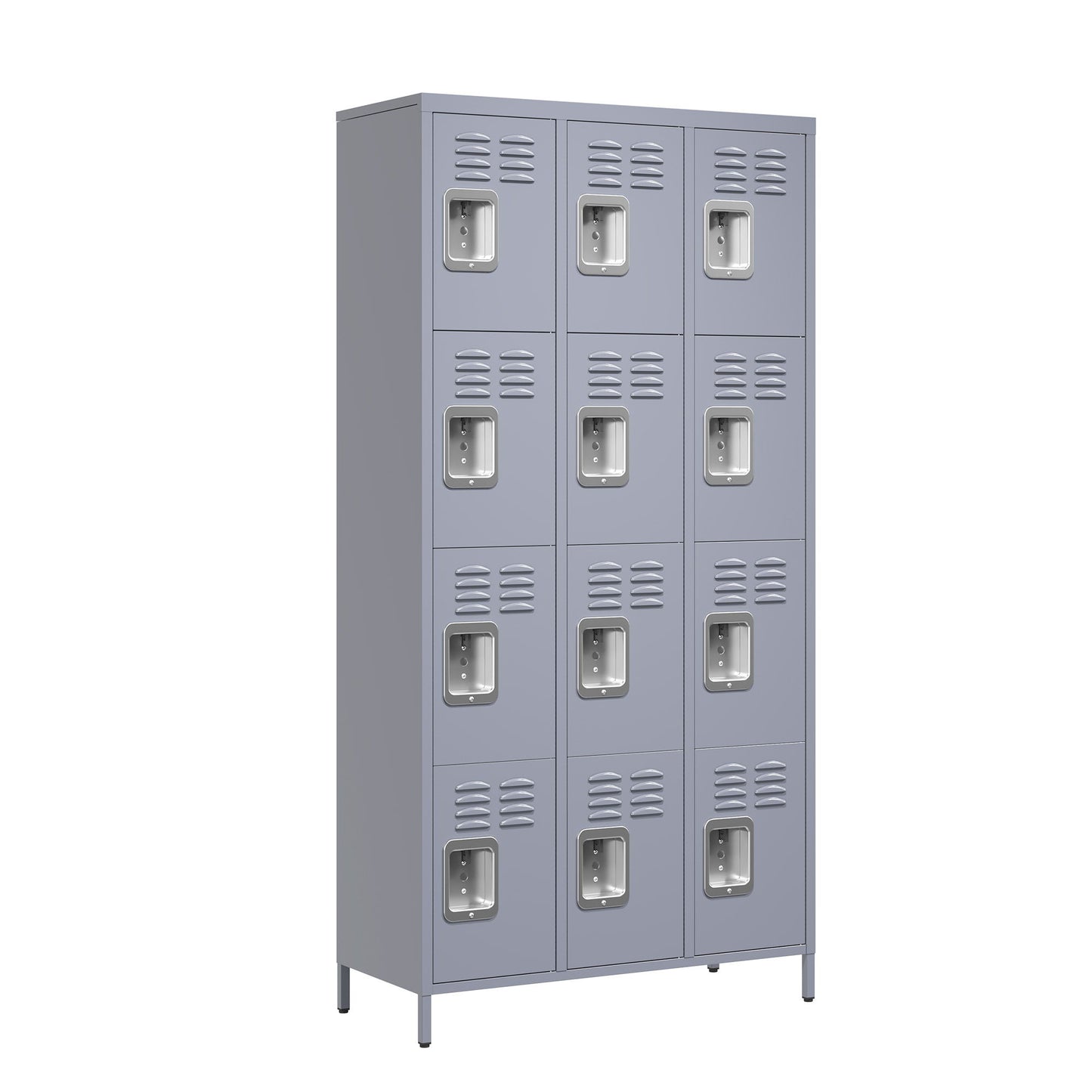 12 Door Lockers With Lock For Secure Storage Construction - Gray Home Essentials