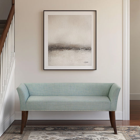Welburn - Upholstered Bench With Back & Legs - Light Blue Madison Park