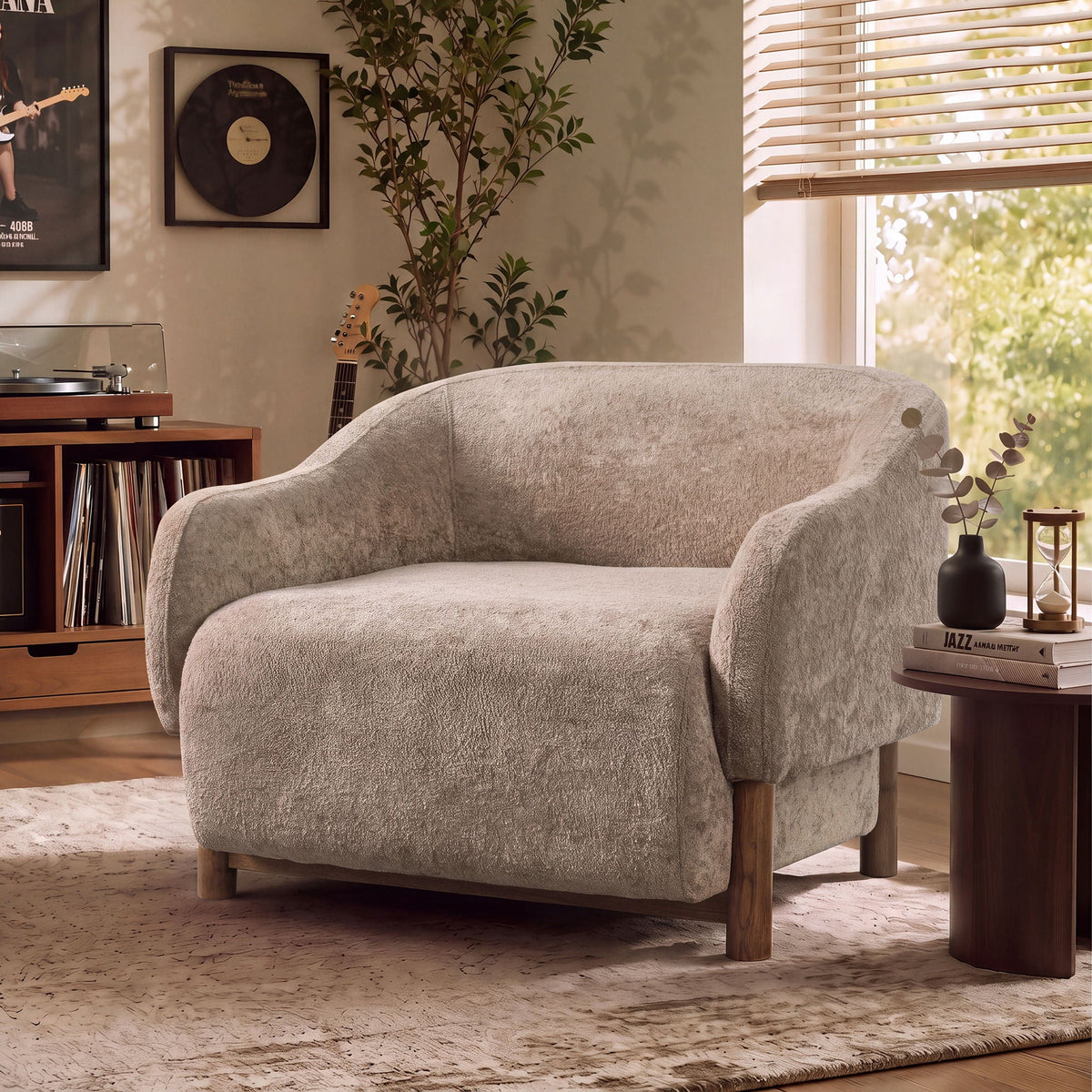 Modern Accent Chair With Recessed Arms And Tight Back Noble House