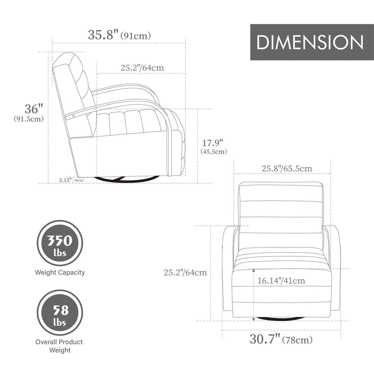 360° Swivel Accent Chair With Armrests Home Essentials