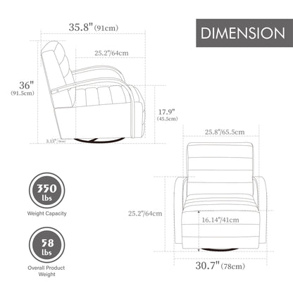 360° Swivel Accent Chair With Armrests Home Essentials