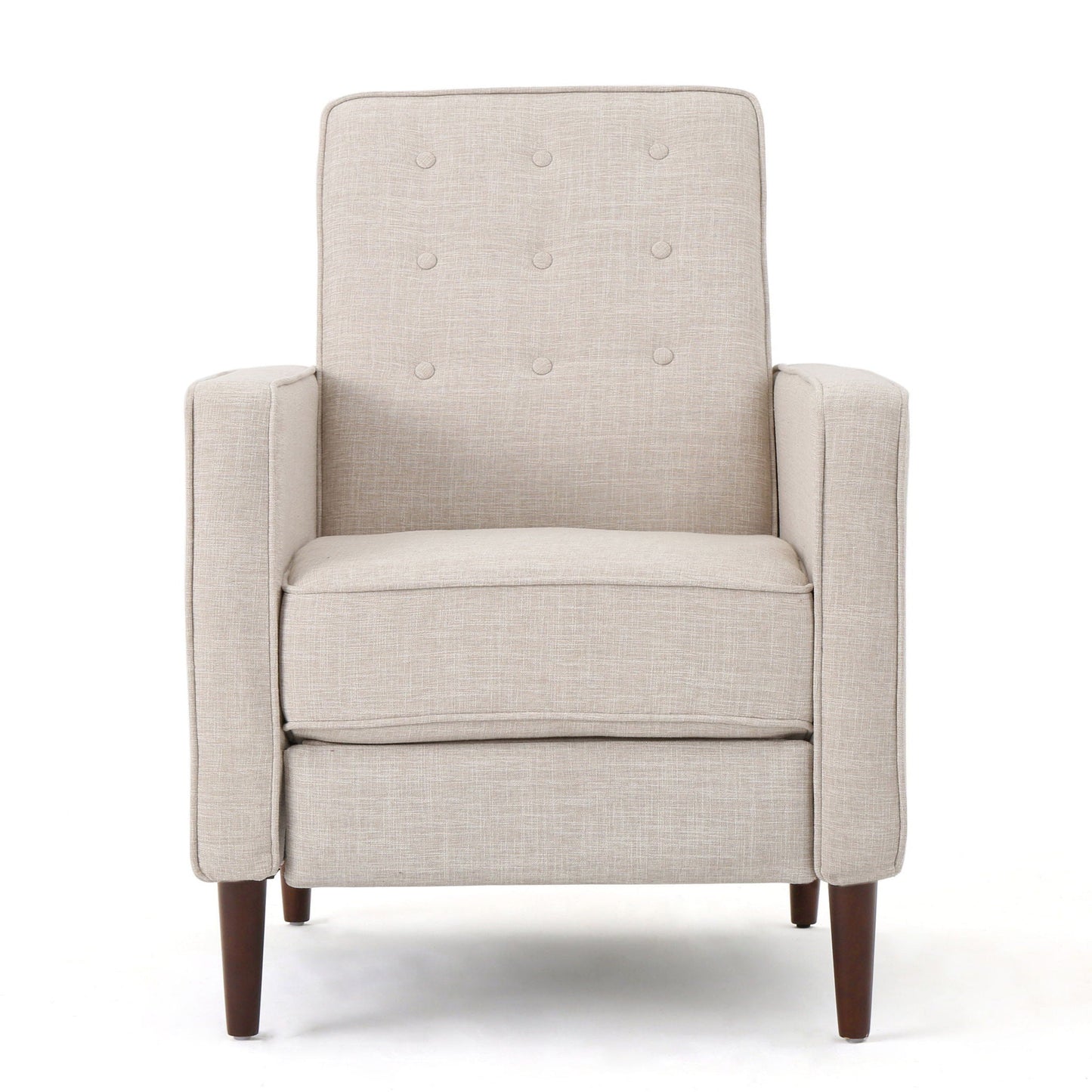 Mid-Century Modern Recliner With Button Tufted Waffle Stitch Noble House