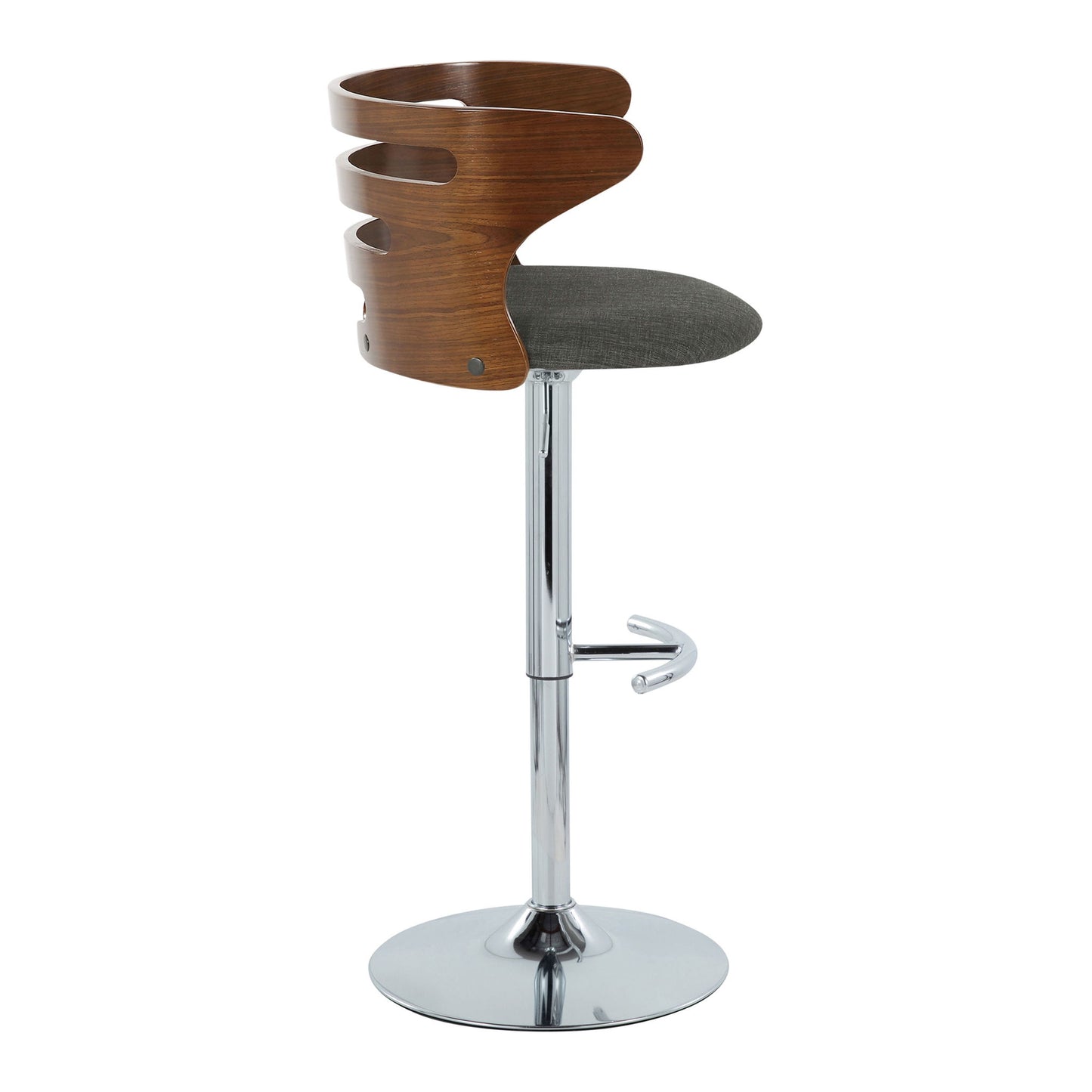 Cosi - Mid Century Modern Adjustable Barstool With Swivel & Rounded T Footrest (Set of 2) Lumi Source