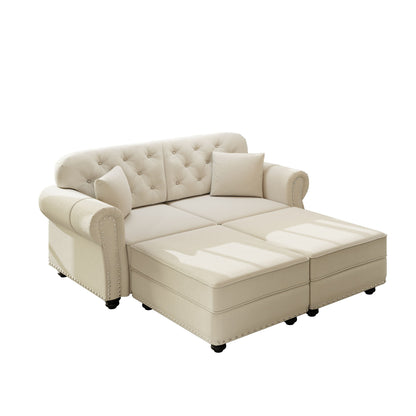 Upholstered Sofa Set With Nailhead Trim And Rolled Armrests, Includes Pillows Home Essentials