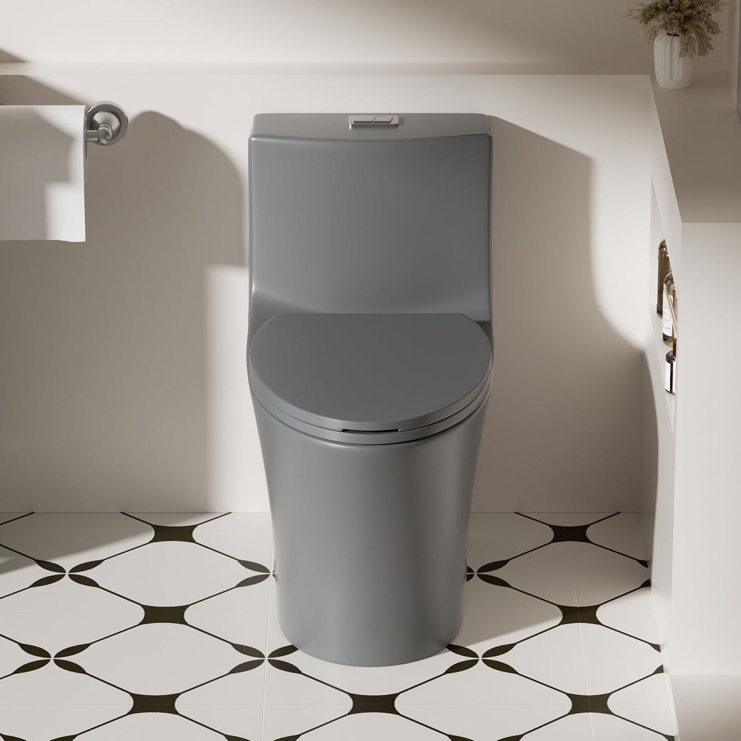 1 Piece Toilet With Dual Flush And Soft Closing Seat Daily Nest