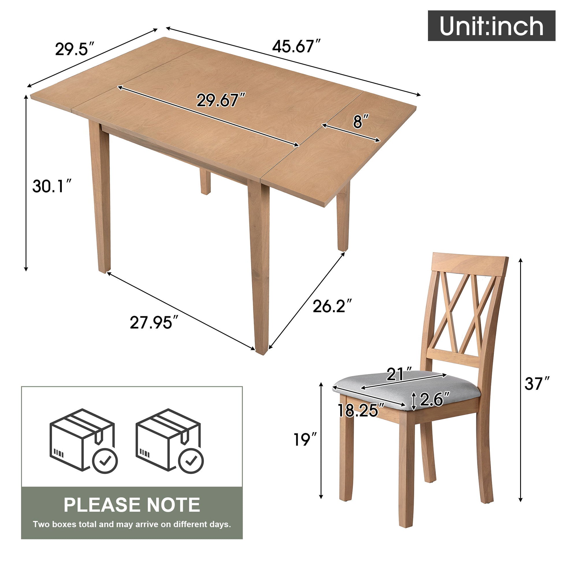 3 Piece Kitchen Dining Set With Drop Leaf Dining Table And 2 Dining Upholstered Chairs, Dining Room Set For Small Places Hearth and Haven