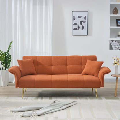 Convertible Double Futon Sofa Bed With Folding Armrests For Living Rooms Home Essentials