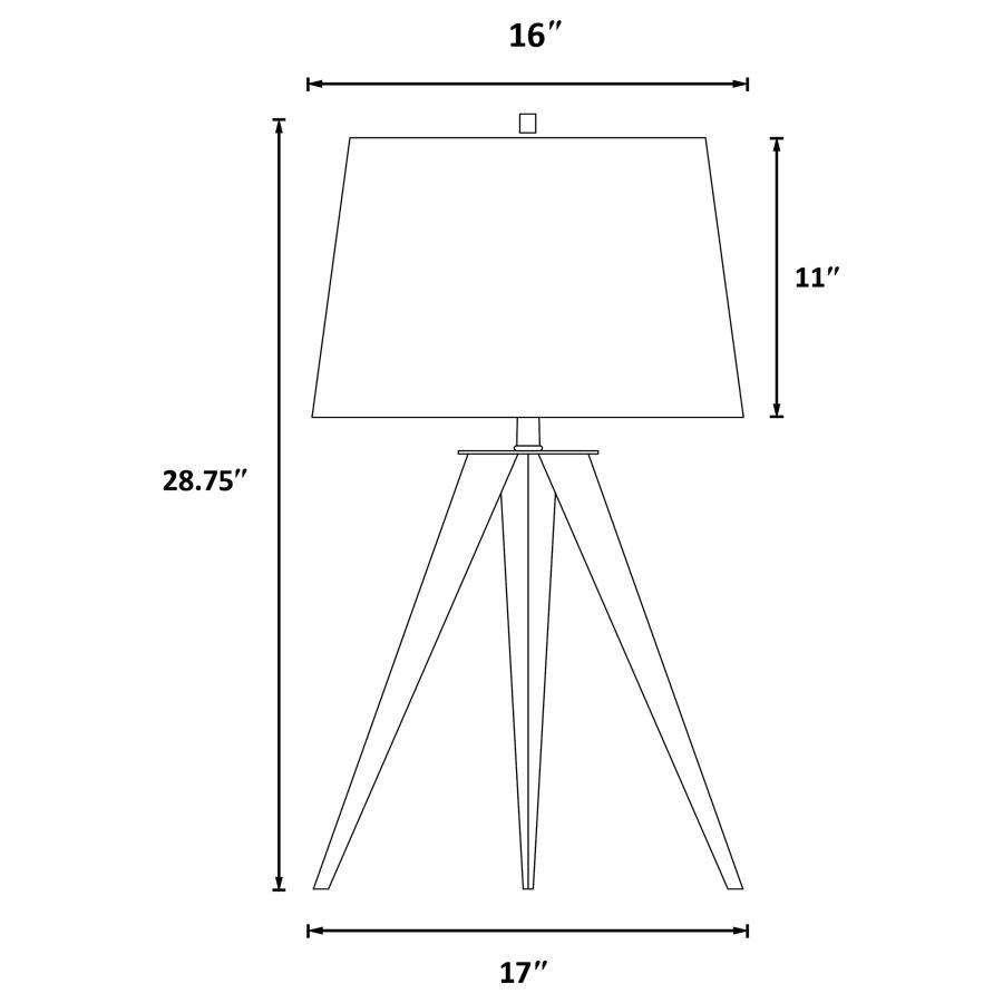 Sabat - Empire Shade Tripod Beside Table Lamp - Black