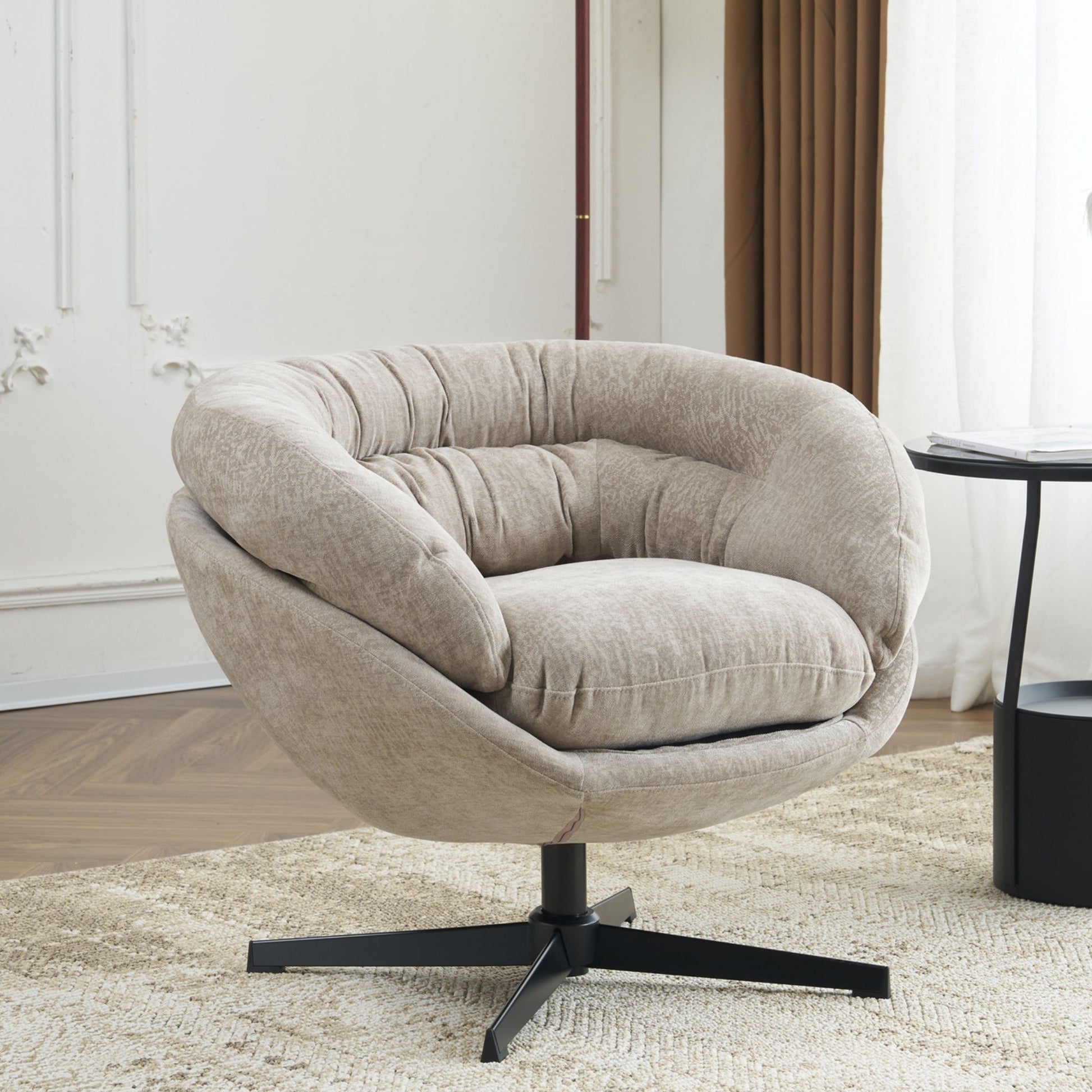 Modern Chenille Office Chair With 360 Degree Swivel Noble House