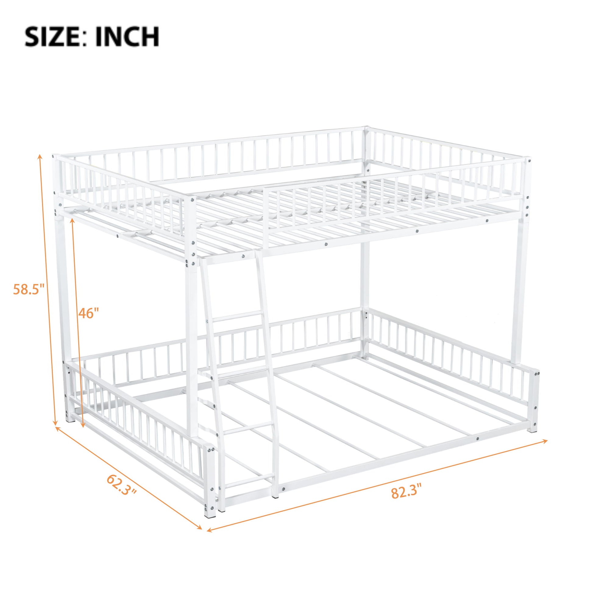 Bunk Bed Frame With Ladder And Safety Guardrails Dreamland