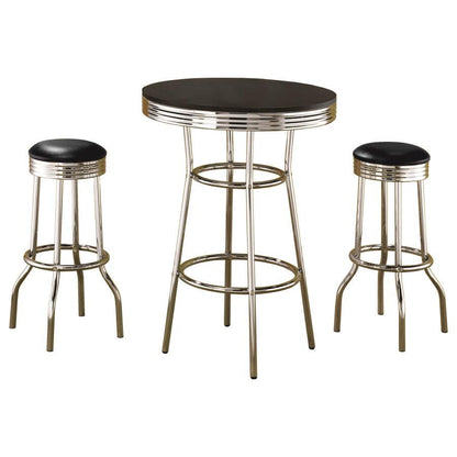 Retro - 3 Pieces Round 1950s Bistro Pub Bar Table Set Coaster Fine Furniture