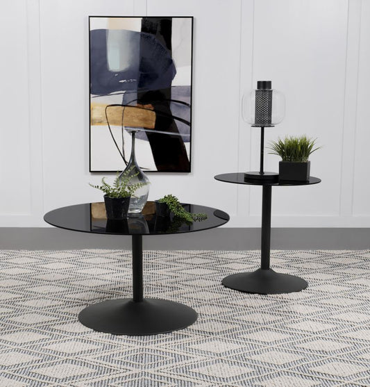 Ganso - Round Glass Top Coffee And End Table Set Coaster Fine Furniture