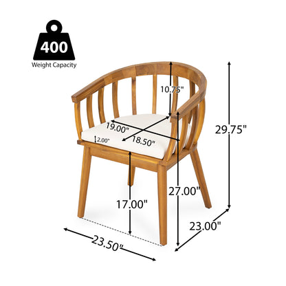 Klismos - Dining Armchair (Set of 2) - Teak / Beige Noble House