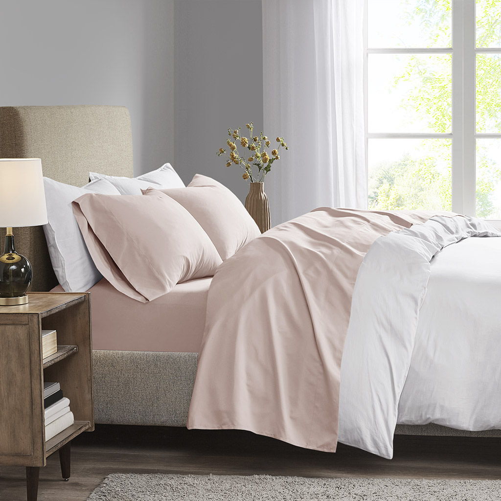 California King All Season Moisture Wicking Lightweight Sheet Set - Blush Madison Park