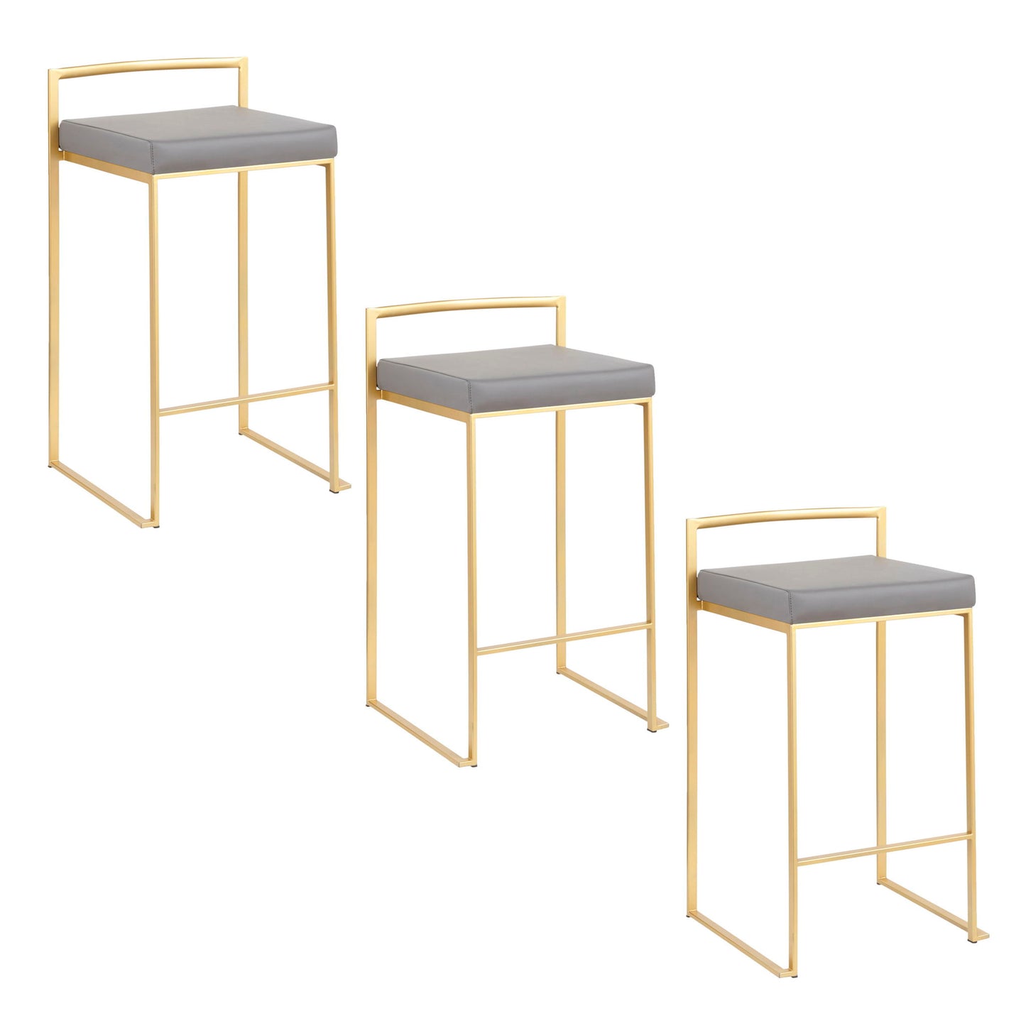 Fuji - Contemporary / Glam Design Counter Stool (Set of 2) Lumi Source