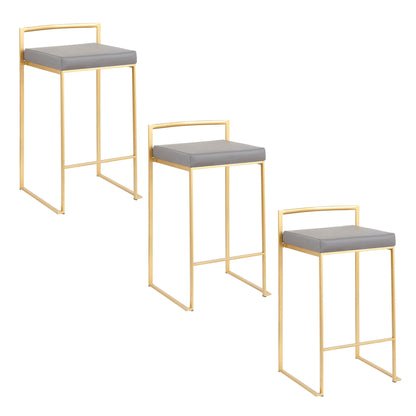 Fuji - Contemporary / Glam Design Counter Stool (Set of 2) Lumi Source