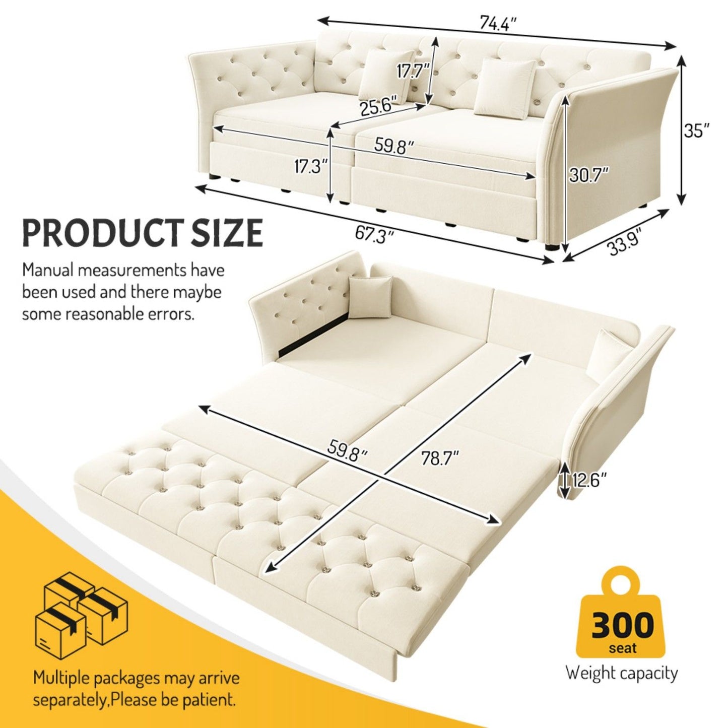 Oversize Pull Out Sofa Bed For Living Room Home Essentials