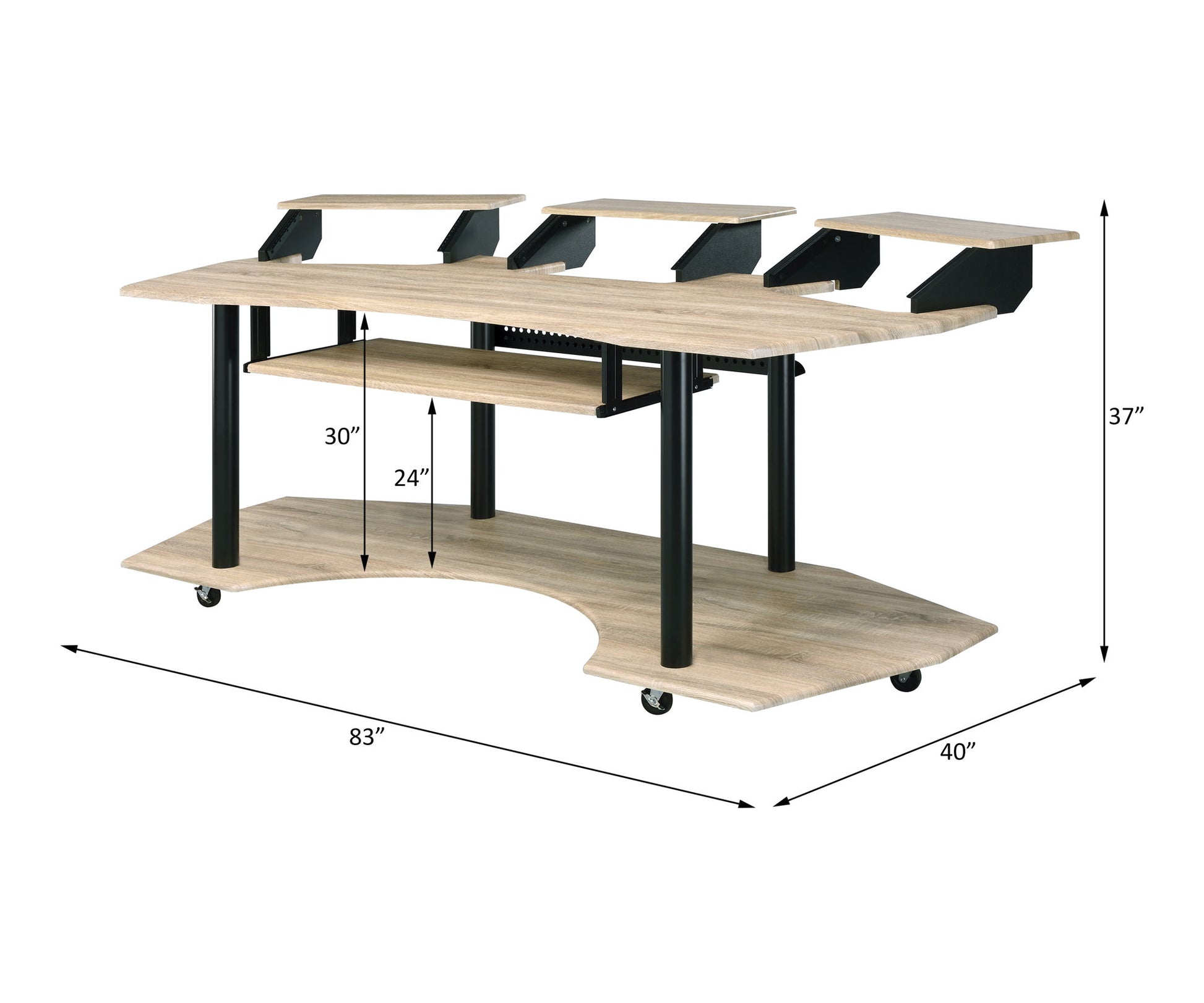 Eleazar - Music Recording Studio Desk - Wood Acme