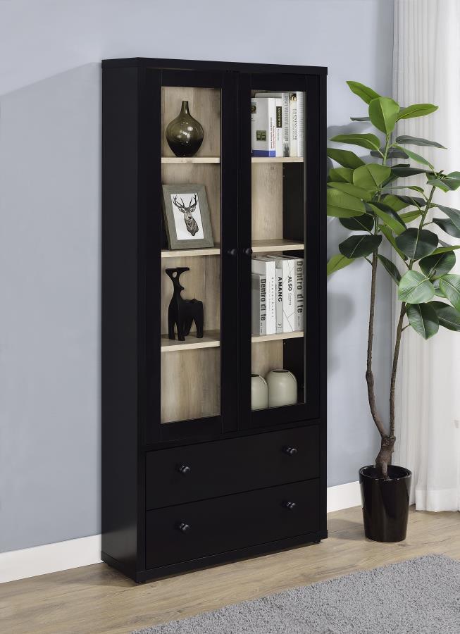 Hawthorne - 4-Shelf Glass Door Tall Cabinet With Drawers Coaster Fine Furniture