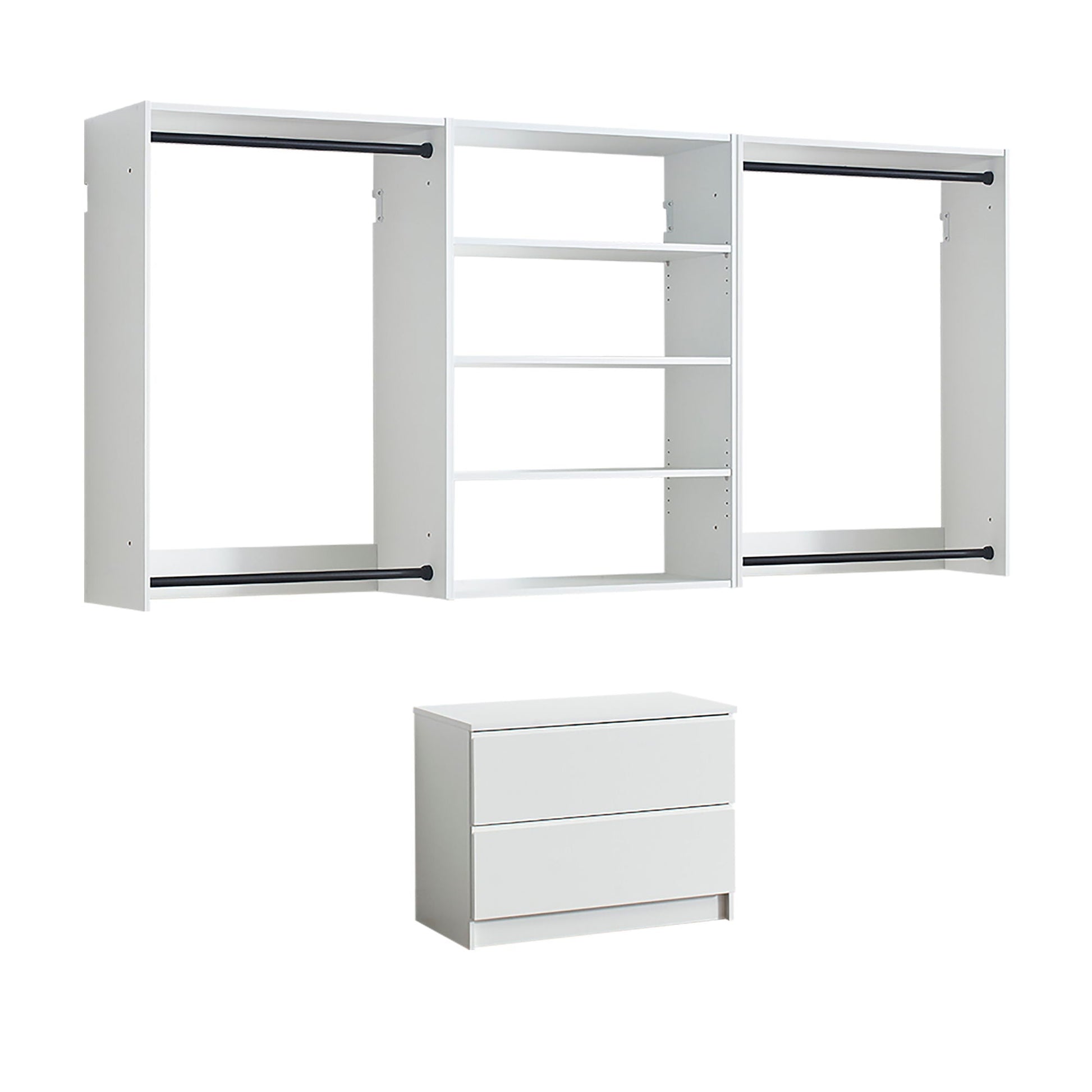 Devi - Wall Mounted Wood Closet System With Modular Units Home Essentials