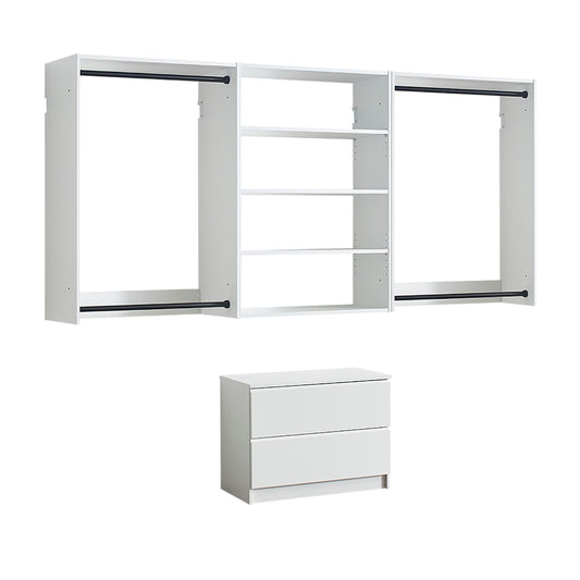 Devi - Wall Mounted Wood Closet System With Modular Units - Snoozhouse