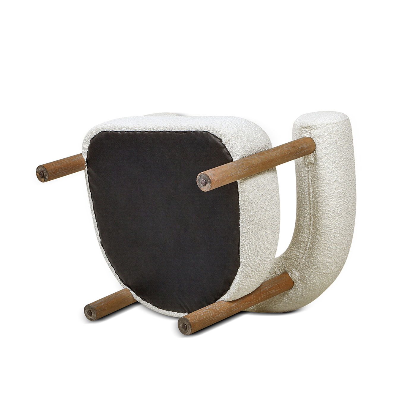 Fuji - Mid Century Modern Barrel Accent Arm Chair - Ivory White Jennifer Taylor Home
