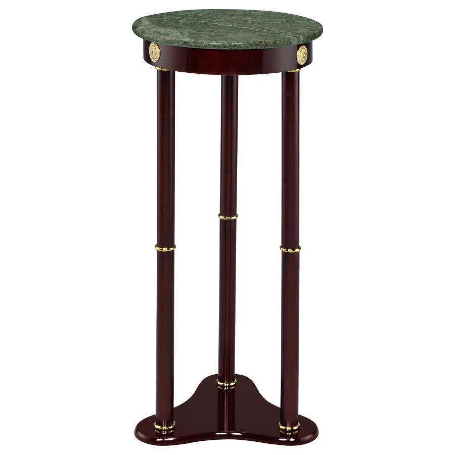 Edite - Round Marble Top Accent Side Table - Merlot CoasterEveryday