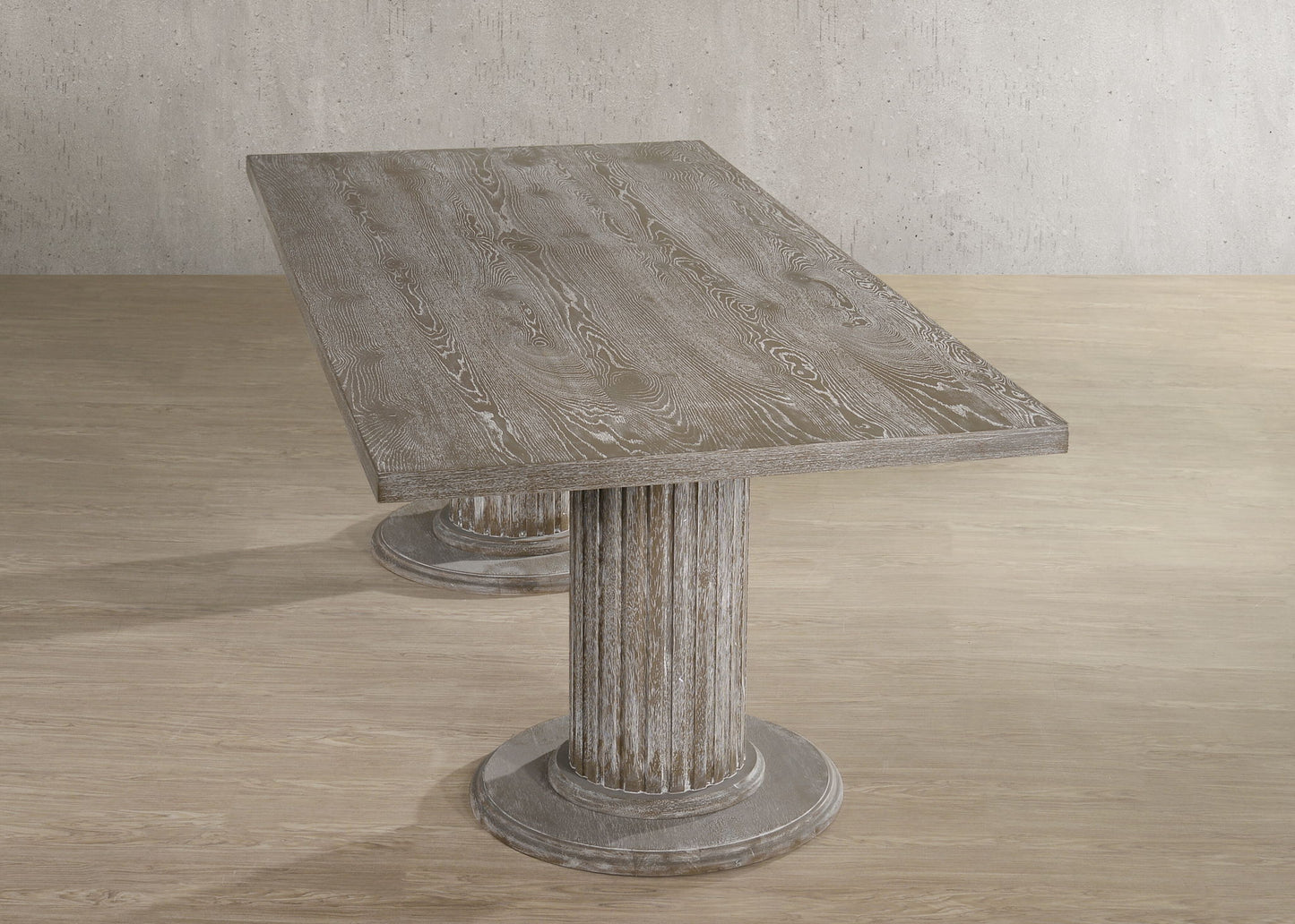 Gabrian - 7 Pieces Dining Room Set, Reclaimed - Beige / Gray Acme