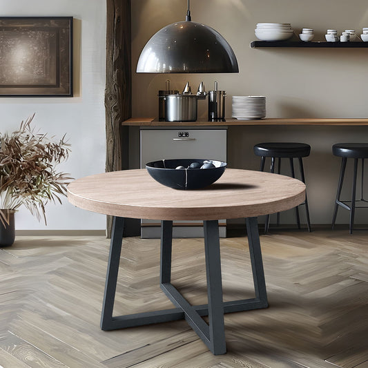 Reagan - Round Dining Table - Wheat/Slate Chapel Hill
