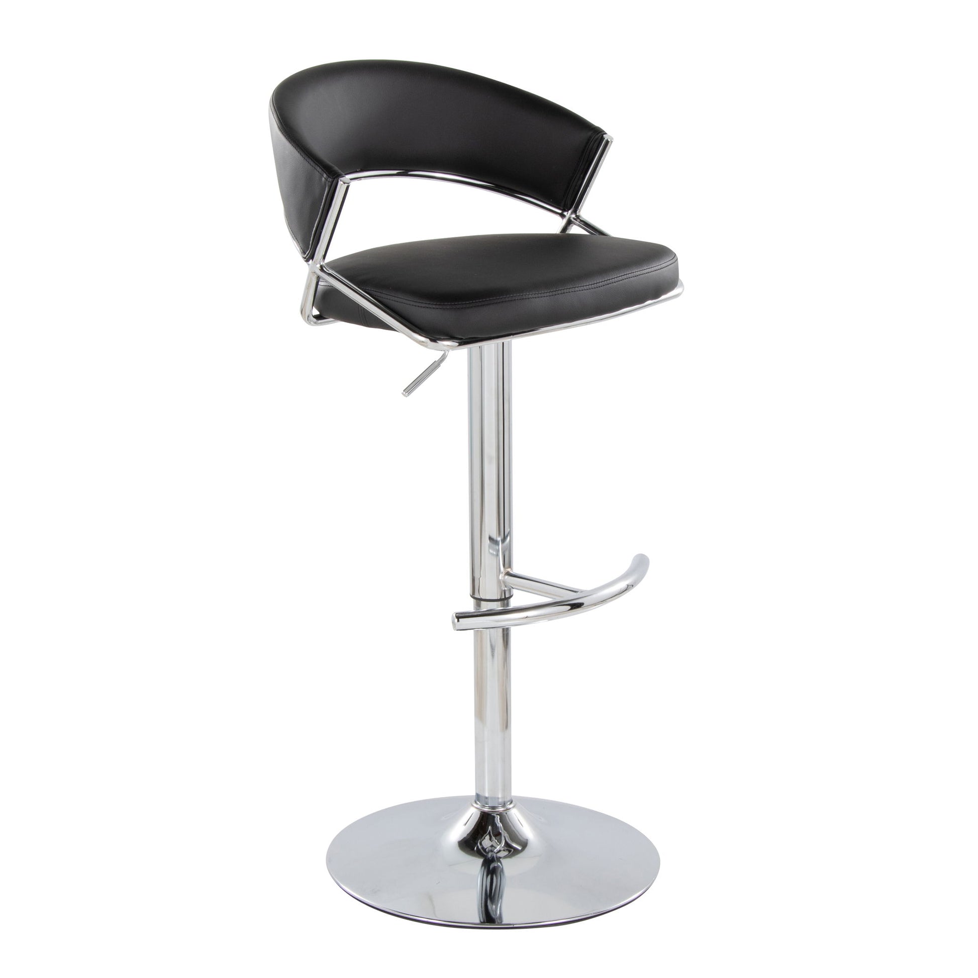 Jie - Contemporary Adjustable Barstool With Swivel & Rounded T Footrest (Set of 2) Lumi Source