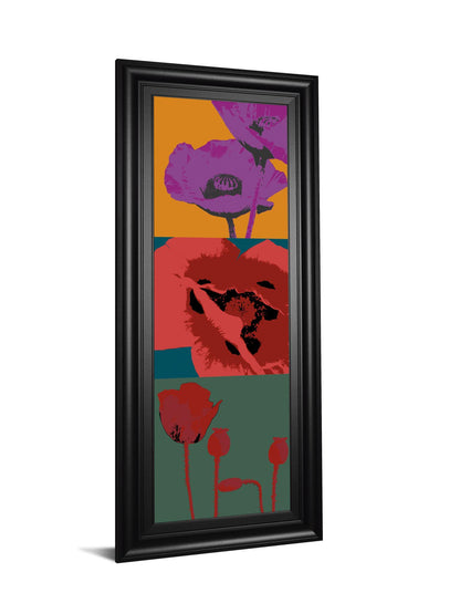 Pop Poppies By Li-legger - Wall Art Wide 3 Inch Frame - Red