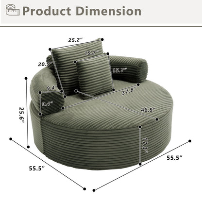 Round Sofa Bed With 3 Pillows For Living Room Home Essentials