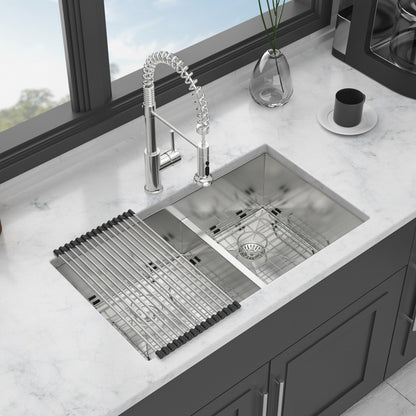 Modern Double Bowl Undermount Kitchen Sink 50 / 50 Design Stainless Steel Daily Nest