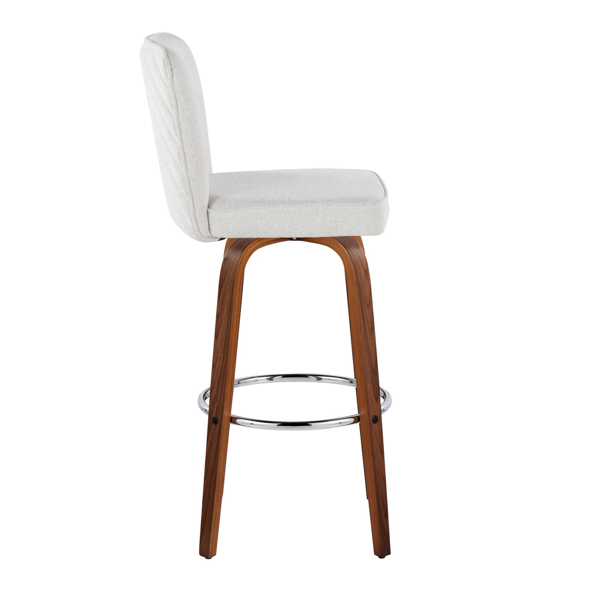 Henry - Contemporary Fixed Height Barstool With Swivel With Round Footrest (Set of 2) Lumi Source