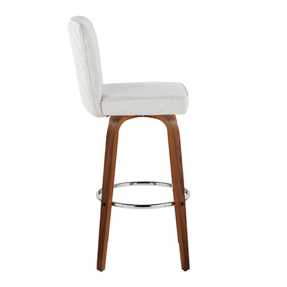 Henry - Contemporary Fixed Height Barstool With Swivel With Round Footrest (Set of 2) Lumi Source
