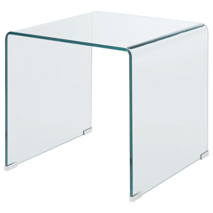 Ripley - Squared Tempered Bent Glass Side End Table - Clear