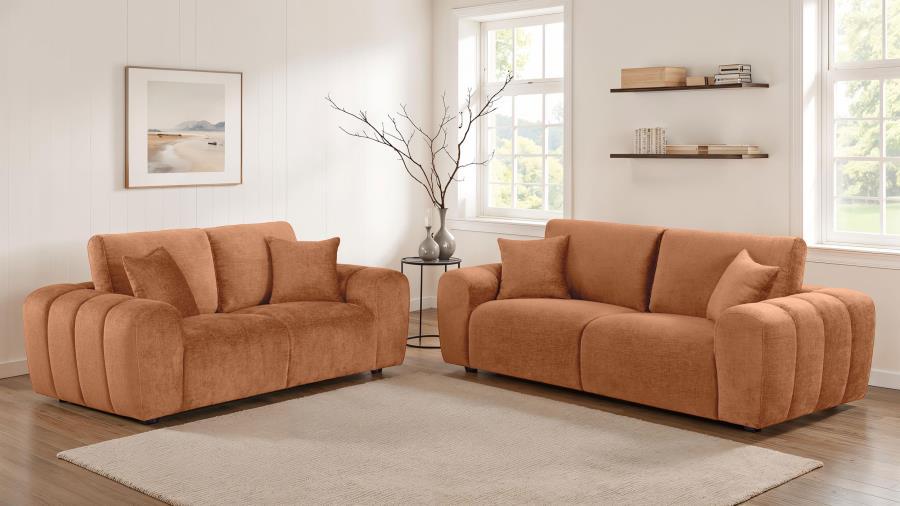 Burnett - Chenille Upholstered Sofa Set Coaster Fine Furniture