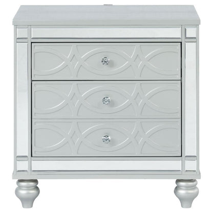 Gunnison - 2-Drawer Nightstand - Silver Metallic CoasterEssence