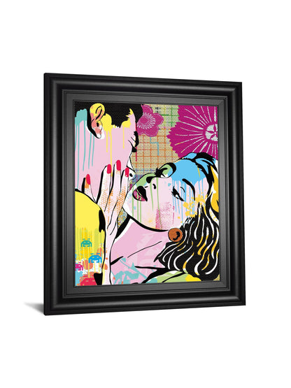 Midnight Kiss By Tom Frazier - Framed Print Wall Art - Pink