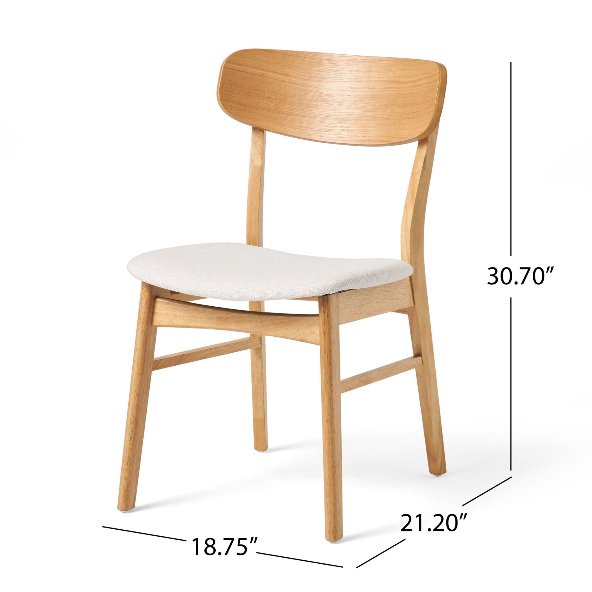 Brilliantine - Dining Chair With Cushion And Wood Frame (Set of 2) Noble House