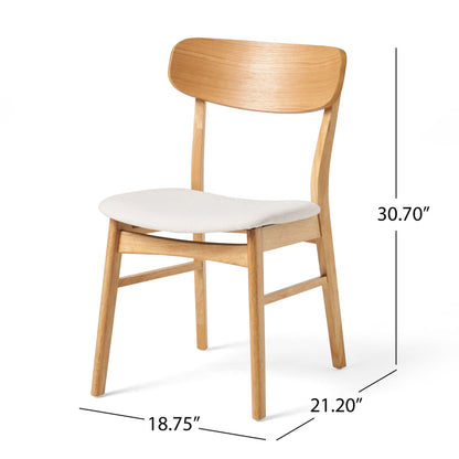 Brilliantine - Dining Chair With Cushion And Wood Frame (Set of 2) Noble House