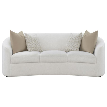 Rainn - Boucle Upholstered Sloped Arm Sofa - Latte CoasterEssence