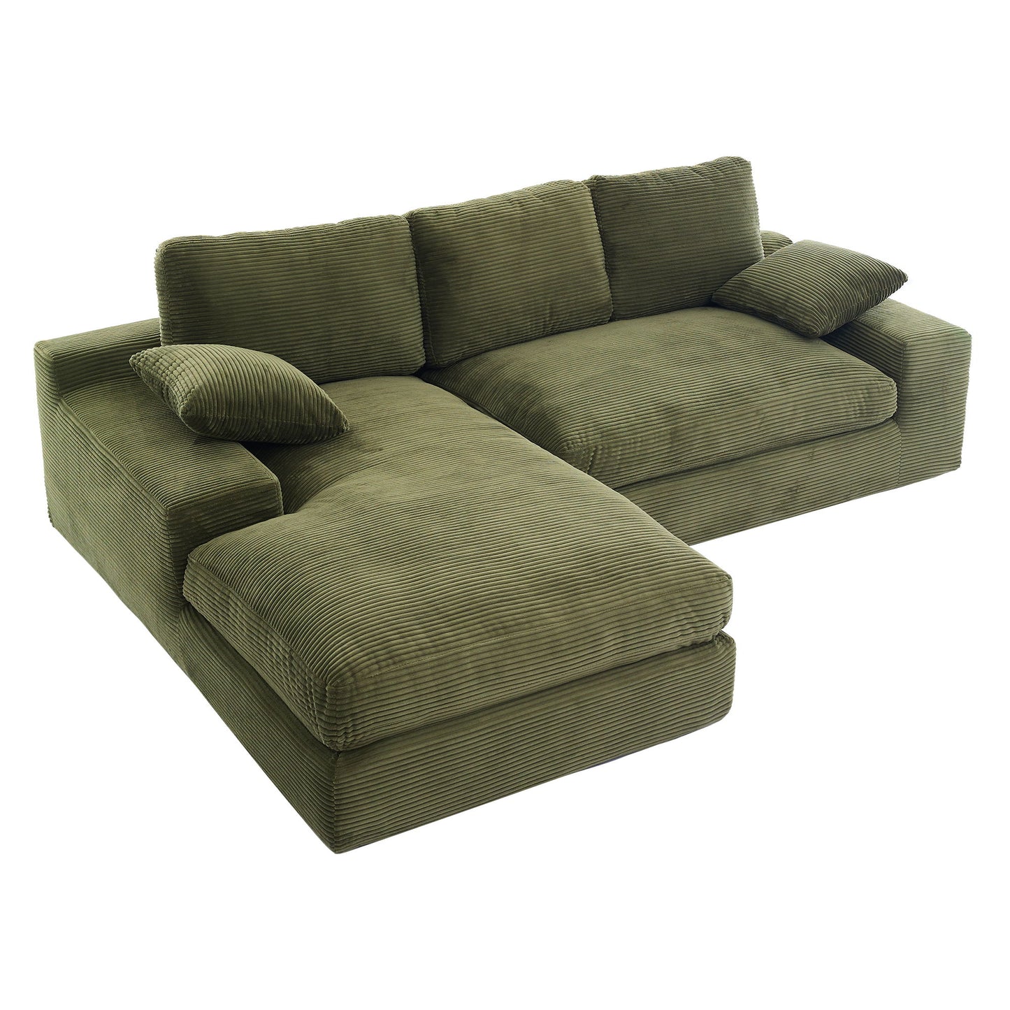 Compressed Sofa With 3 Back Cushions, 2 Throw Pillows Home Essentials
