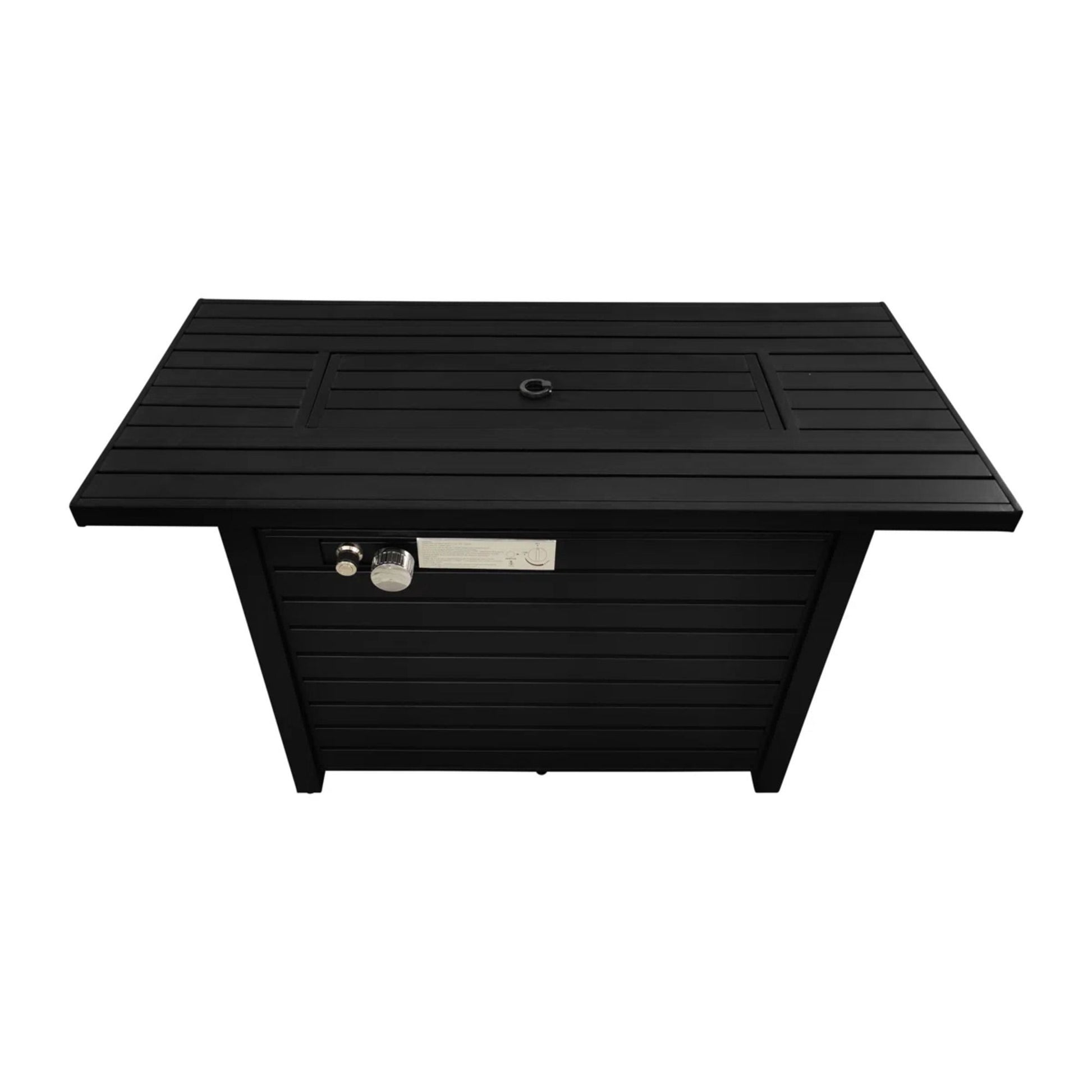 Outdoor Fire Pit Table With Lid, Modern Design - Black LSI Patio Furniture