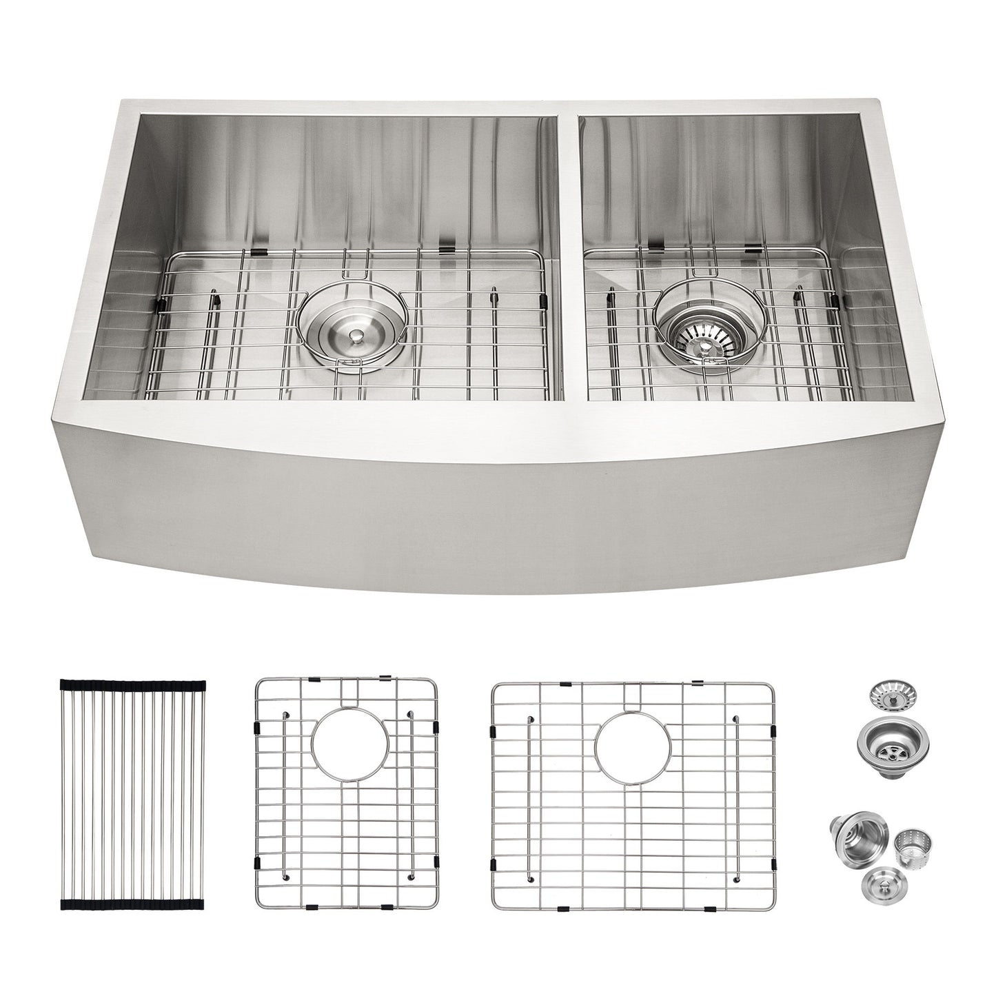 Farmhouse Sink With Double Bowl, 60 / 40 Daily Nest
