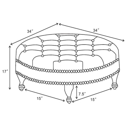 Oatmeal Cocktail Ottoman - Beige Furniture Max