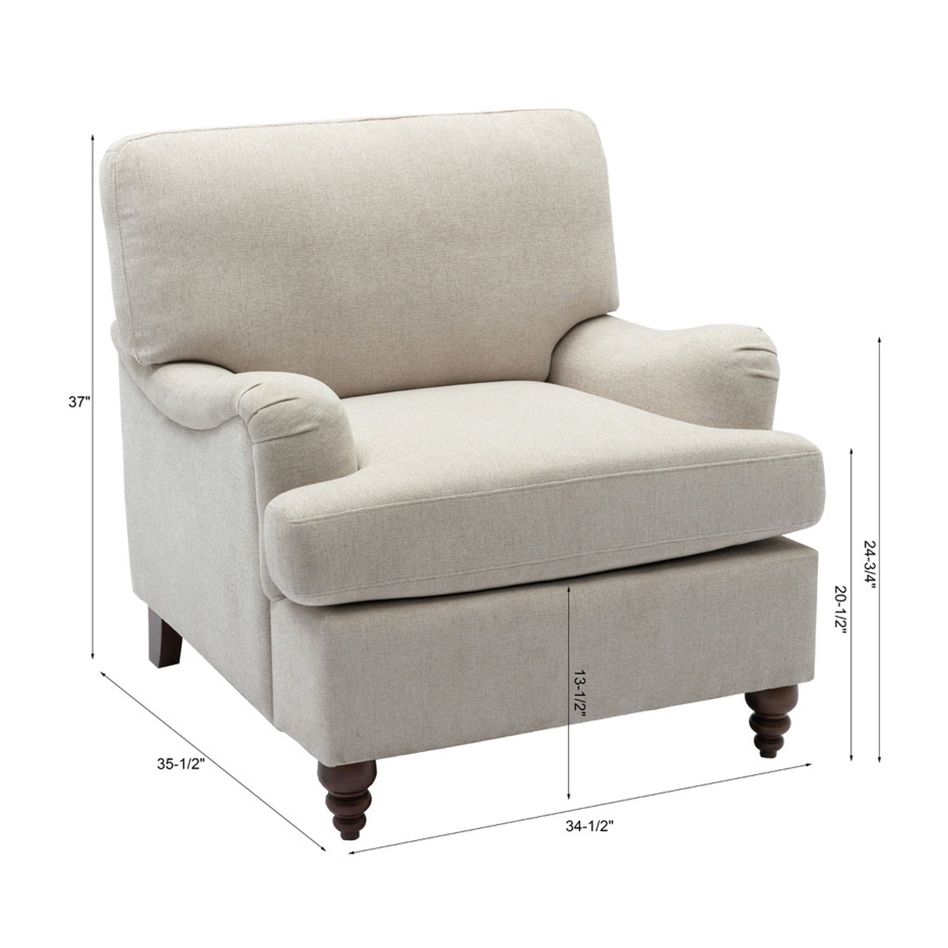 Candor - Arm Chair With English Roll Arms Home Essentials
