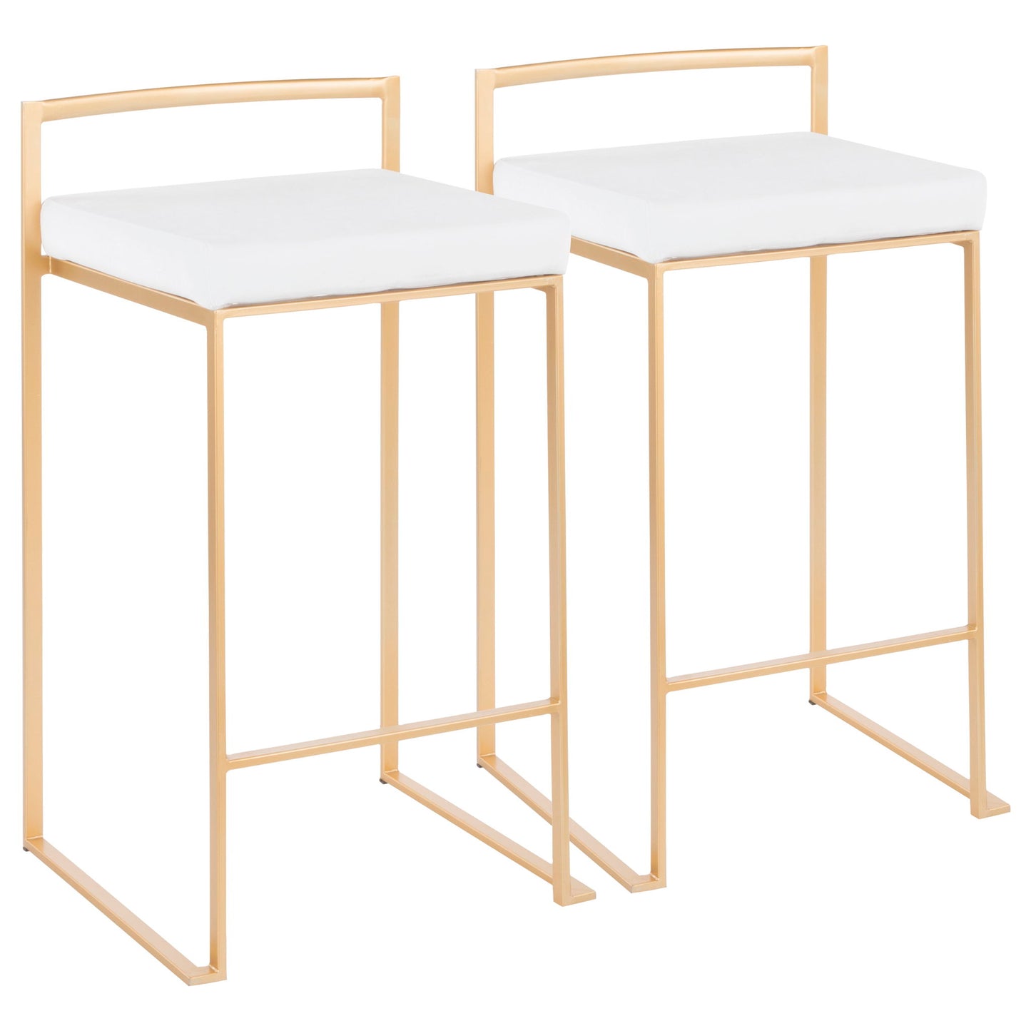 Fuji - Contemporary / Glam Design Counter Stool (Set of 2) Lumi Source