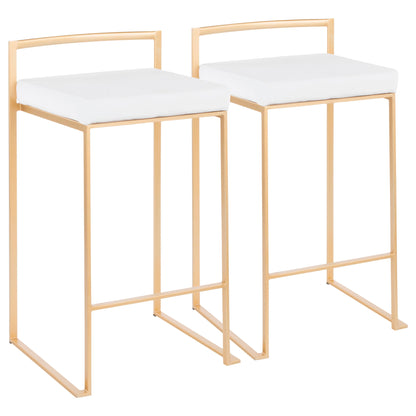 Fuji - Contemporary / Glam Design Counter Stool (Set of 2) Lumi Source