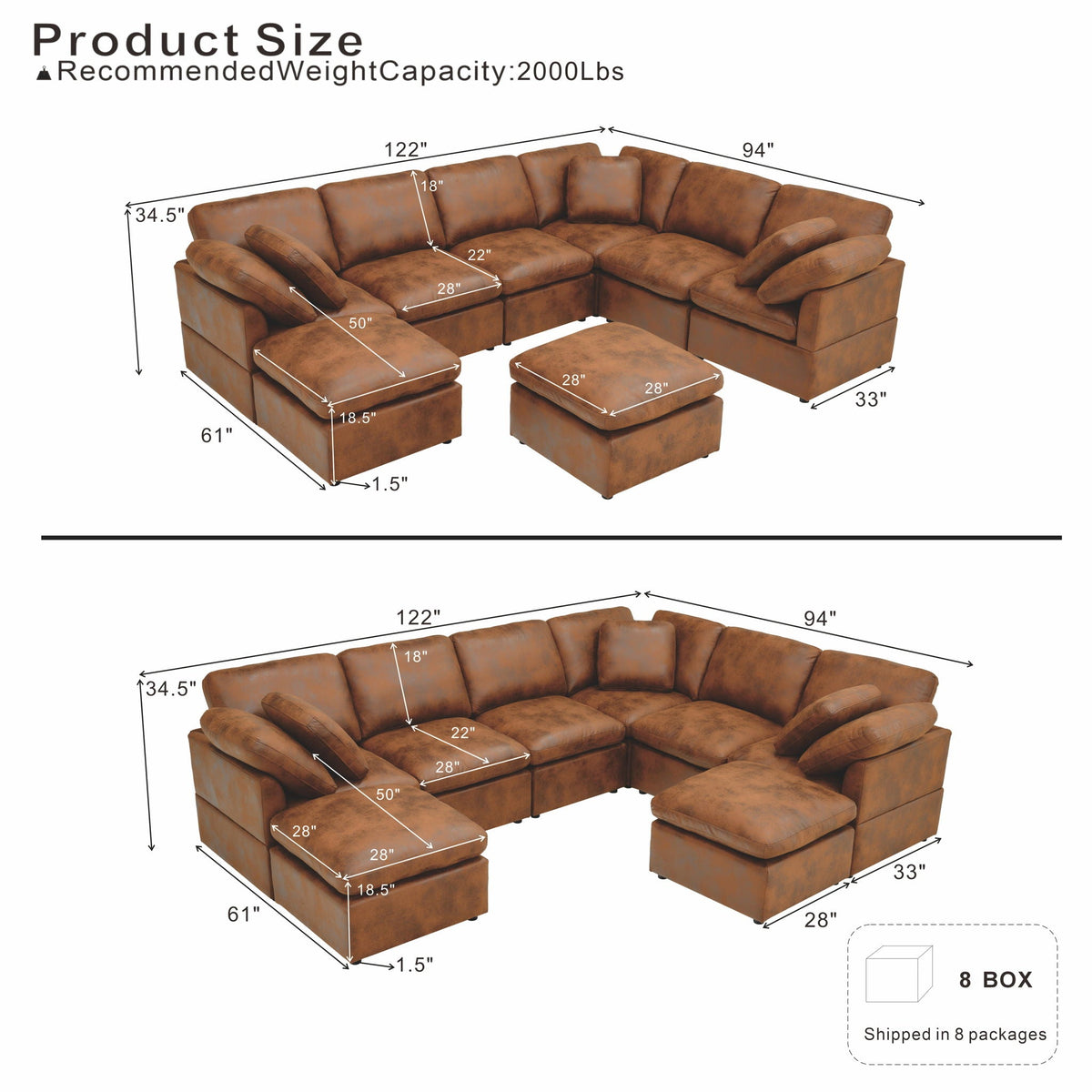 Deep Modular Cloud Sofa, Freely Configurable Home Essentials